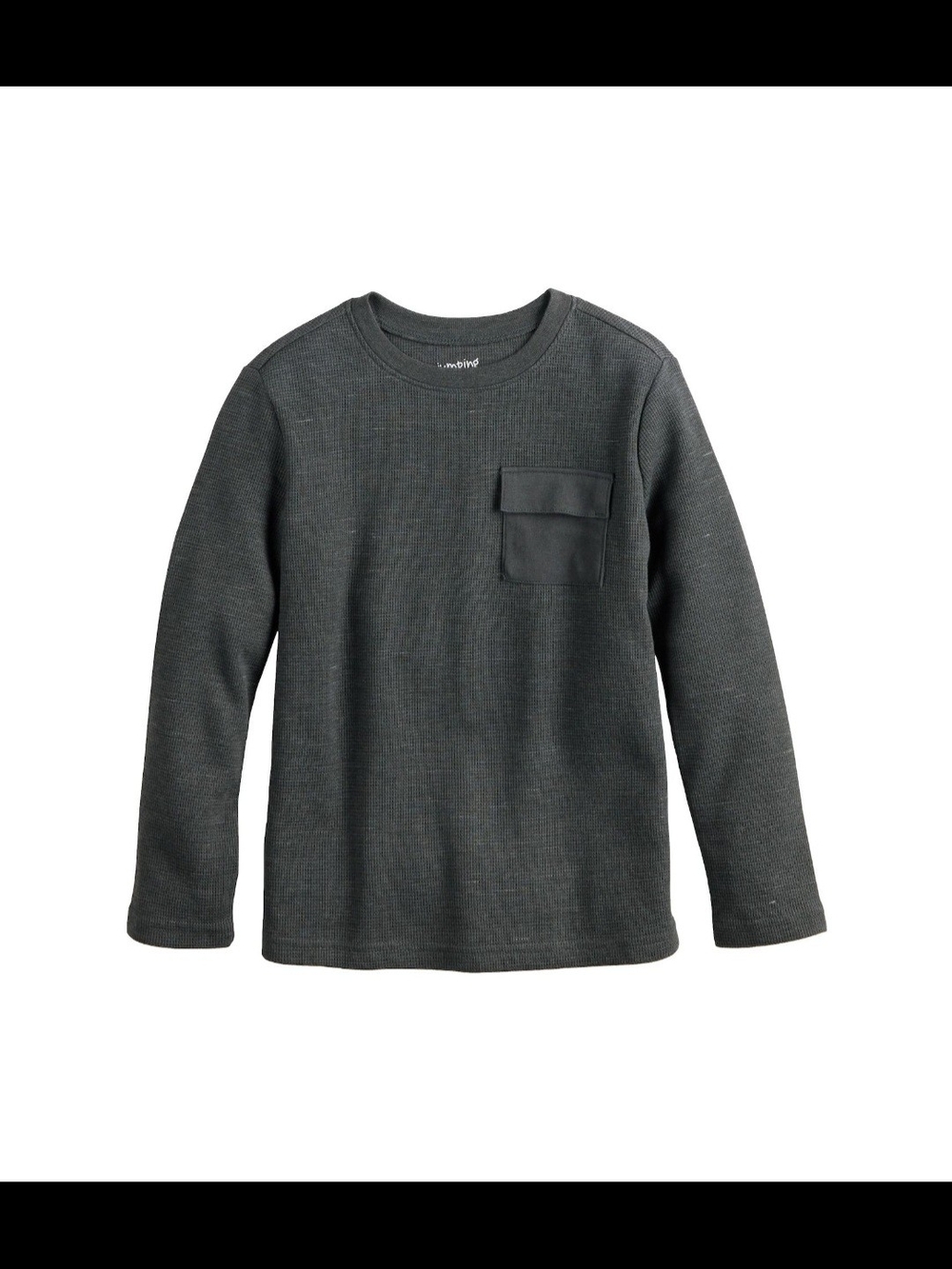 NWT Jumping Beans Boys Gray Long Sleeve Thermal Pocket Tee Size 7